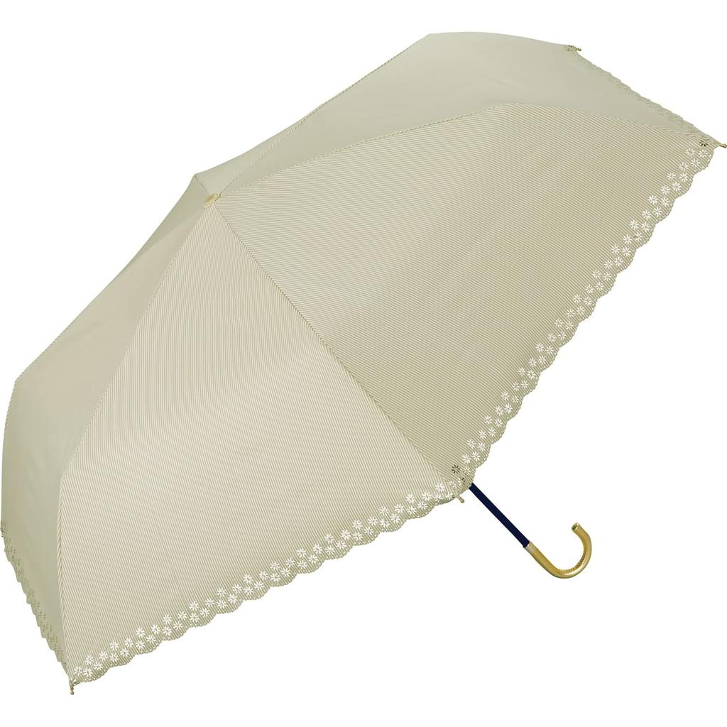 Parasol Folding Umbrella Blackout Flower Cut Stripe Mini Shading UV Protection For Both Sunny and Rainy Ladies Floral Pattern Scallop Stylish Cute