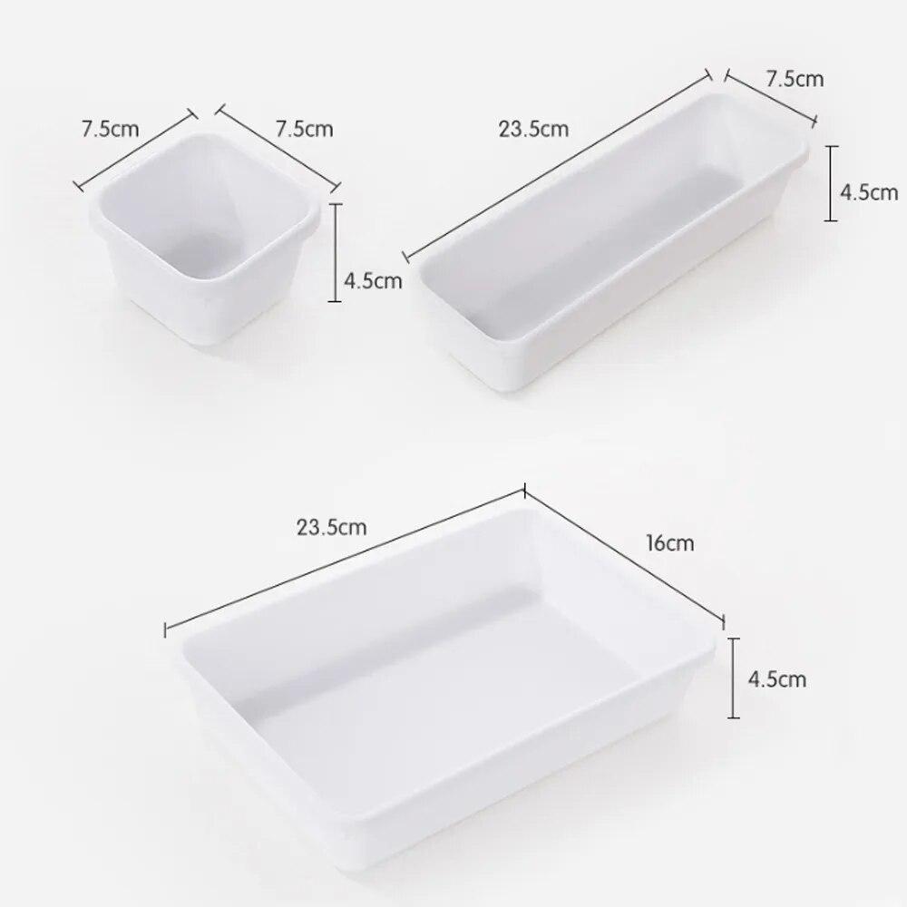 8Pcs/set Adjustable Drawer Organizer Box Trays Makeup Cosmetics Sundries Divider Holder Kitchen Bathroom Closet Jewelry Box