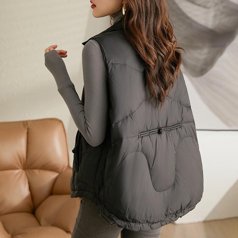 Women's Winter Down-Cotton Padded Vest Casual Loose Sleeveless Style Outer Wear Waistcoat Gilet