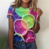 Fresh Fruit Pattern T-Shirt For Women Cherry Lemon 3D Printed Tees Summer Harajuku Street O-Neck Tops Short Sleeve T Shirts