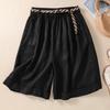 Summer Slimming Elastic Waistband Loose Wide Leg Casual Shorts Women's