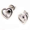 [F5866] - Silver Earrings 'Sparkling Heart' White