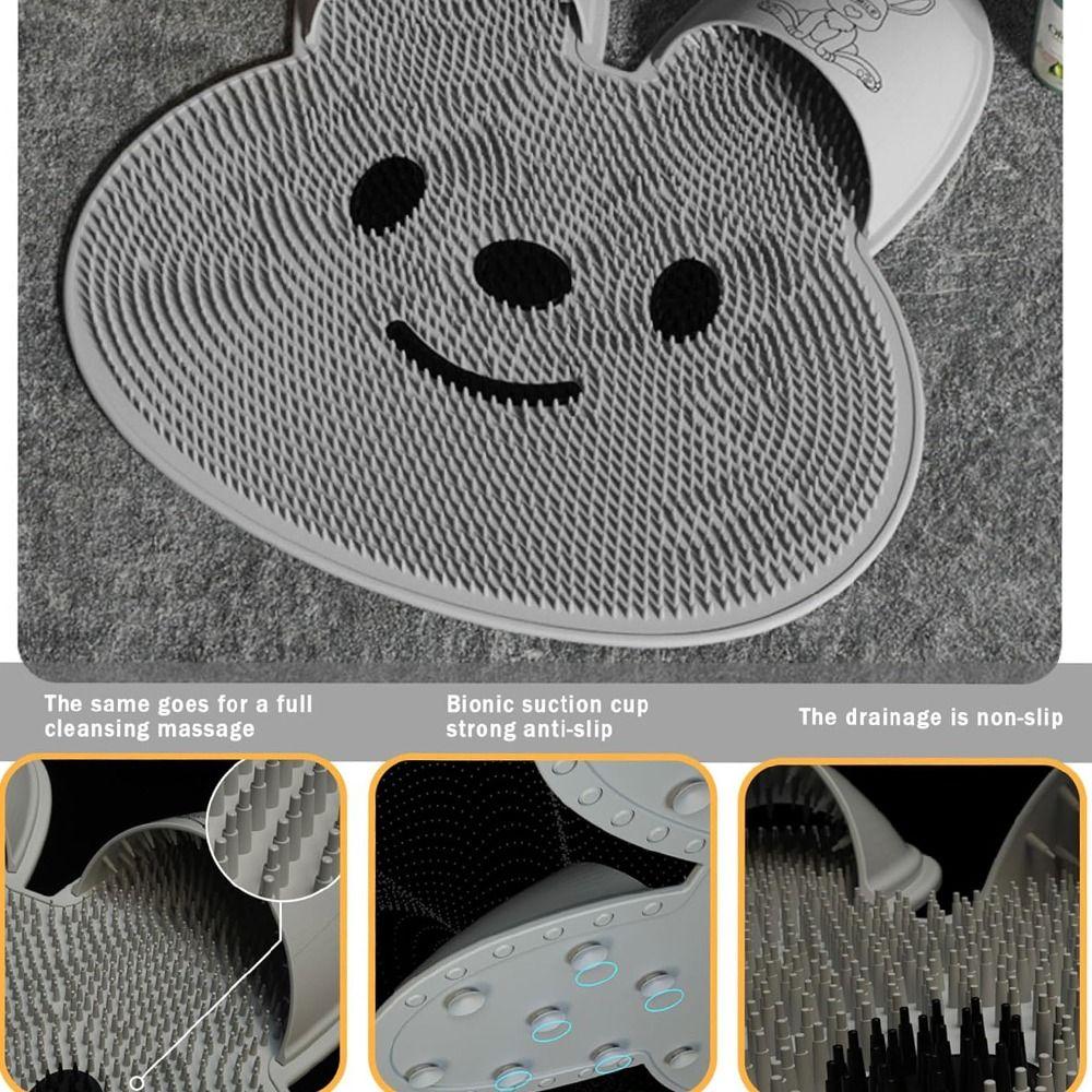 Creative Massage Shower Pad Cute Non-slip Bath Rug Shower Foot Scrubber Mat Bathing Accessories