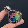 Rainbow Solar Quartz Gemstone Pure Copper Wire Wrapped Handmade Pendant Jewelry For Her
