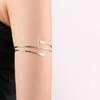 Women Bracelet Open Adjustable Three Layers Solid Color Polished Electroplated Stainless Lightweight Punk Hip Hop Cool Girl Bracelet Arm Ring Jewelry