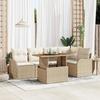 6-piece Garden Sofa Set with Beige Poly Rattan Cushions, 2-seater Garden Sofa with Beige Cushions In 3349462