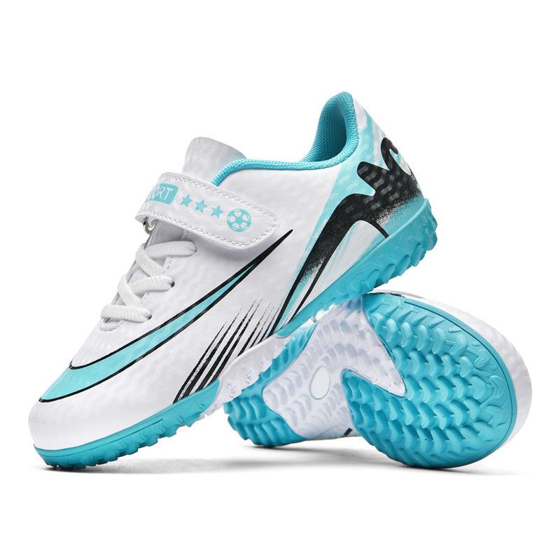 Ronaldo Gold-plated Seamless Fly-woven Football Shoes, Youth Spikes, Artificial Grass Game Training Shoes