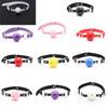 Mouth Ball 10 Colors Hollow with Hole Drooling Couple Games Sex Toys SM BDSM Adult Products PU Diameter 4.5cm 53g 63cm