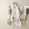 Summer Retro Collar Printed Short Sleeved Shirt Women's Artistic Loose Floral Blouses & Shirts Top