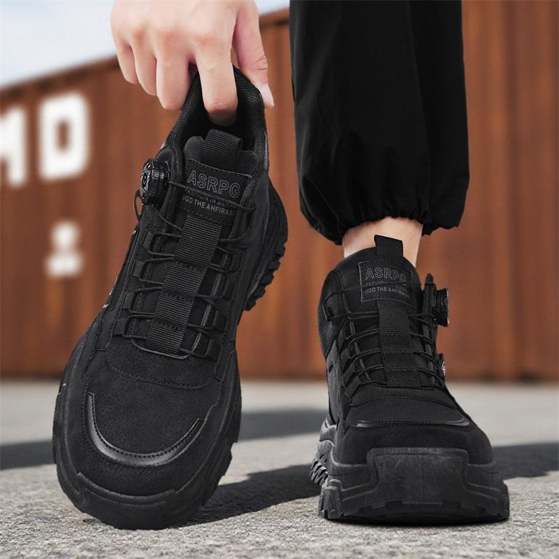 Men’s Black Deserts Shoes Casual Hiking Boots Grey Outdoor Sport Boots Plus Size High Top Sneakers