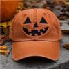 Unisex Pumpkin Face Baseball Cap  Halloween Embroidered Pumpkin Adjustable Horror Hat.