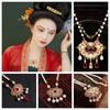 Chain Choker Vintage Hanfu Necklace Chinese Style Ruyi Pearl Choker Longevity Lock Pendant Girls