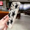 Cute Black Stars Silicone Phone Case For iPhone 16 15 14 13 12 11 Pro Max 13 Mini XS Max XR X 7 8 Plus SE 2020 Shockproof Cover