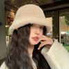 Hat Female Imitation Mink Solid Color Versatile Bucket Hat Winter Warm Simple Plush Hat