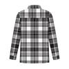 Women's Loose Casual Long-sleeved Lapel Button-down Shirt With Striped Plaid Print And Pocket Cardigan