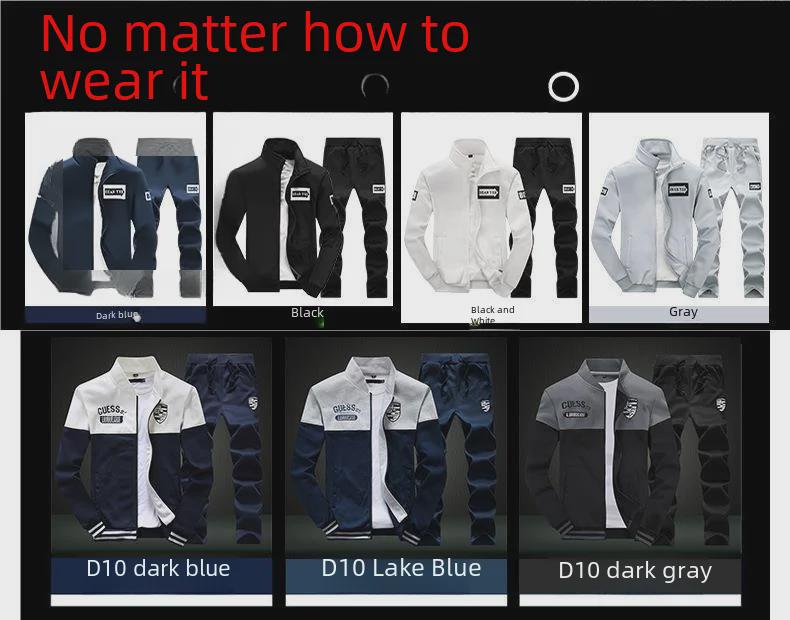 Men's Trendy Autumn/Winter Two-Piece Cardigan Sweatshirt & Casual Sports Pants Set