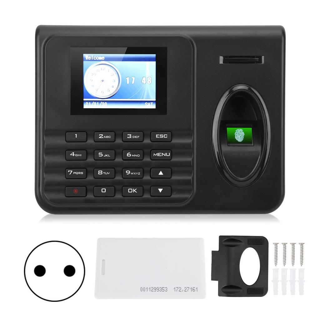 Attendance Machine Time Clock 2.4in Color Screen Biometrics Fingerprint Password Check In Out