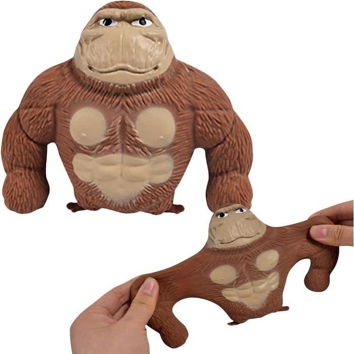 Anti-Stress Toy - Gorilla Figurine - TPR Rubber - Brown - For Children from 3 Years Old