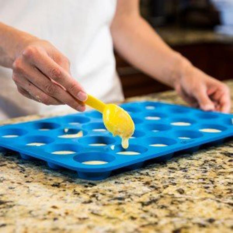 Hanyu Silicone Muffin Cupcake Baking Pan Set Blue Top Home Rubber Trays Molds