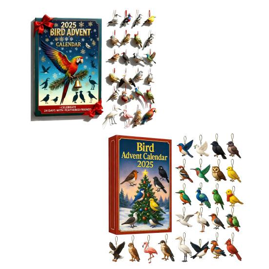Bird Advent Calendar 2025 24 Days Christmas Countdown Calendar with Acrylic