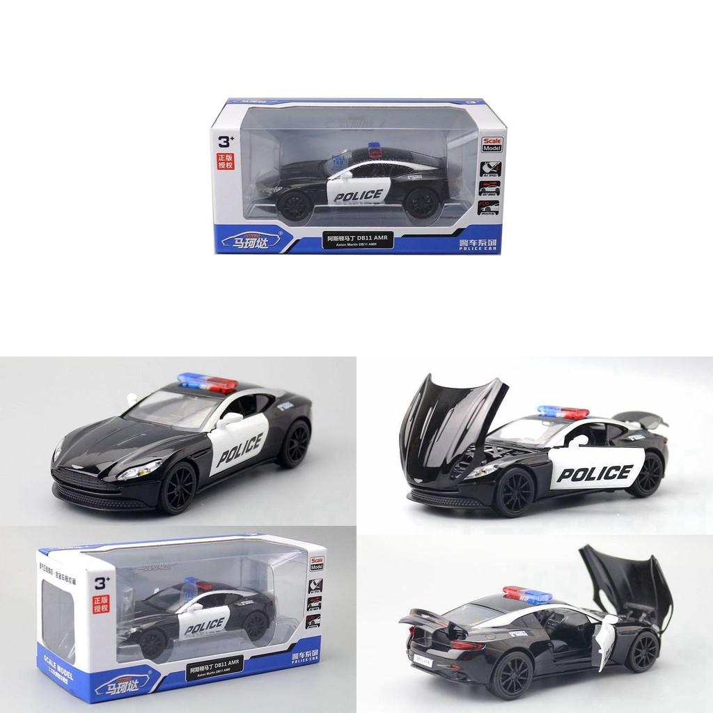 Martin 132 Aston Alloy Car Model Police Car With Sound Light For Collector