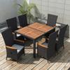 Day and Night - Day and Night Garden Dining Set 7 Pieces Synthetic Rattan and Black Wood