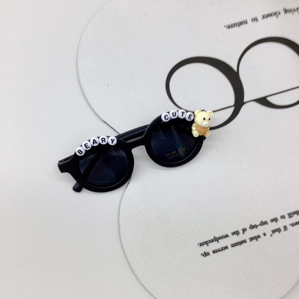 Vintage Children'S Sunglasses Cute Baby Bear Sunglasses Fashion Cartoon Uv-Proof Boys And Girls Glasses