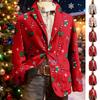 Men's Ugly Christmas Corduroy Warm Pocket Suit Jacket Cardigan Men's Casual Suit