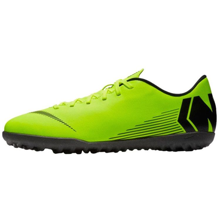 Nike Mercurial Vapor 12 Simple Low-Top TF (Rubber Studs) Non-Slip Durable Soccer Shoes Men Sneaker Fluorescent-Green AH7386-701