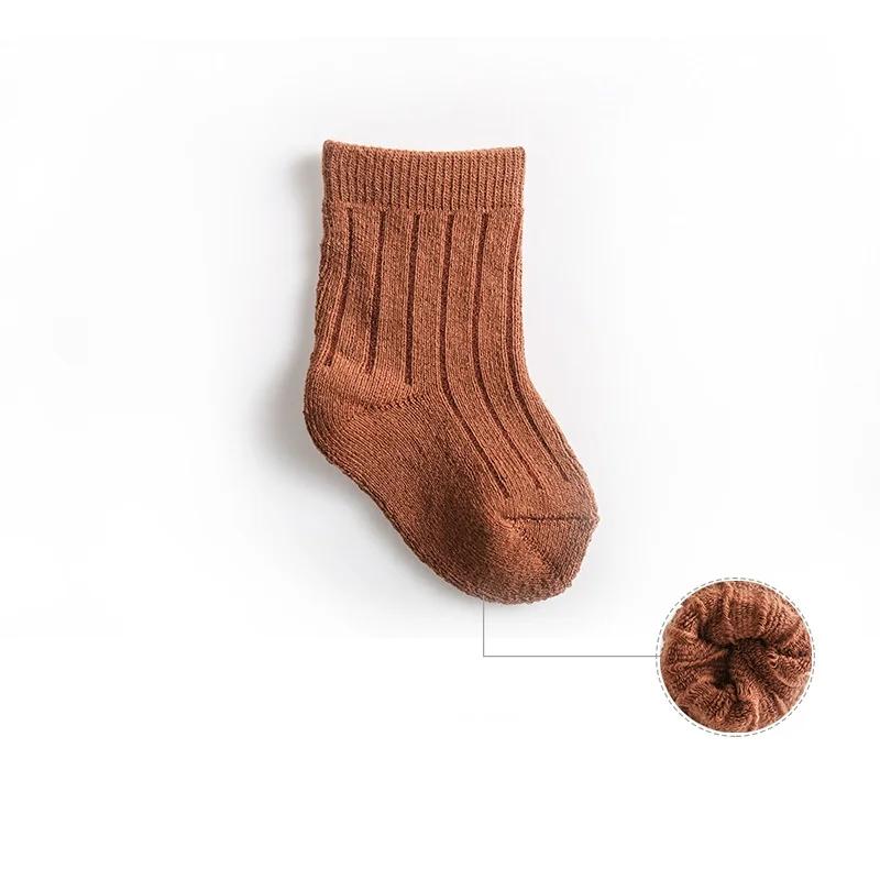 1 Pair Autumn Warm Infant Baby Sock for Boy Girl Chic Simplicity Solid Color Toddler Calf Sock Thicken Fury Winter Sock for Kids