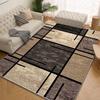 Luxurious Velvet Area Mat Fade-Resistant Polyester Mat for Living Room, Bedroom, Outdoor Decor Beige & Brown Geometric Pattern, Bedroom Comfort Mat
