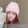 Autumn and Winter Japanese Cute Sweet Bow Rabbit Hair Blended Wool Hat Korean Style Fashionable Warm Knitted Ear Protection Cold Hat