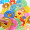 10pcs Mini Swim Ring Bath Toy Swimming Pool Float Circle Ring Toys Toy Baby Funny Doll Floating Rubber Bath Inflatable Games