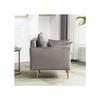 Fauteuil - MUVOE - Moderne - Velours Gris - Espace De Rangement - Coussins Amovibles