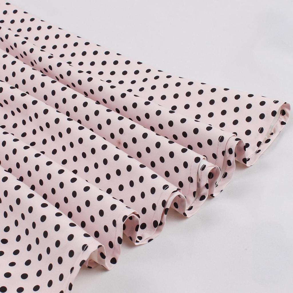 Women's Polka Dot Swing Dresses Lapel Buttons High Waist Belt Slim Fit Short Sleeves Summer Dress Office Work Casual Wear Vintage Outfit