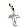 [K6685] - White 'Cross' Silver Pendant
