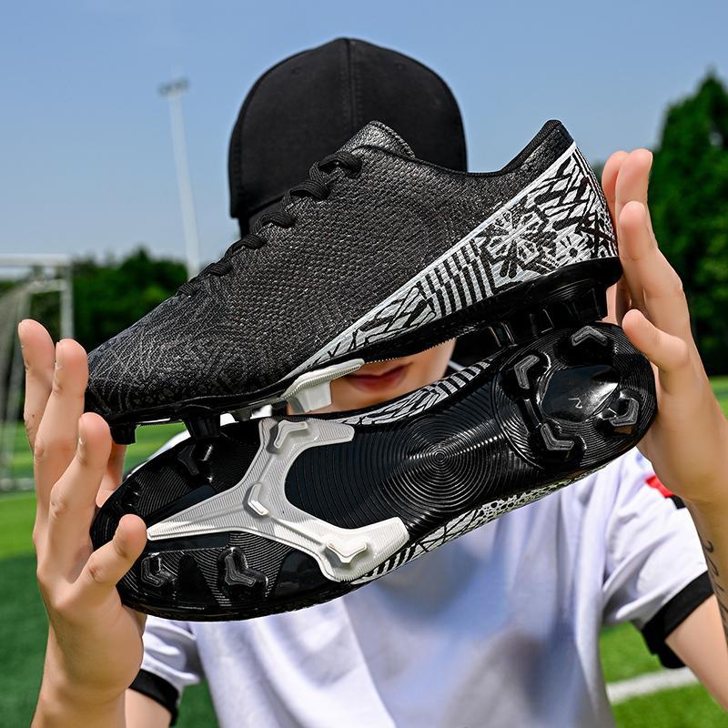 35-45 Men's Low-top Football Shoes Outdoor Long-nailed Blue &White Porcelain Sports Football Boots Large Size Youth Sports Children's Football Boot