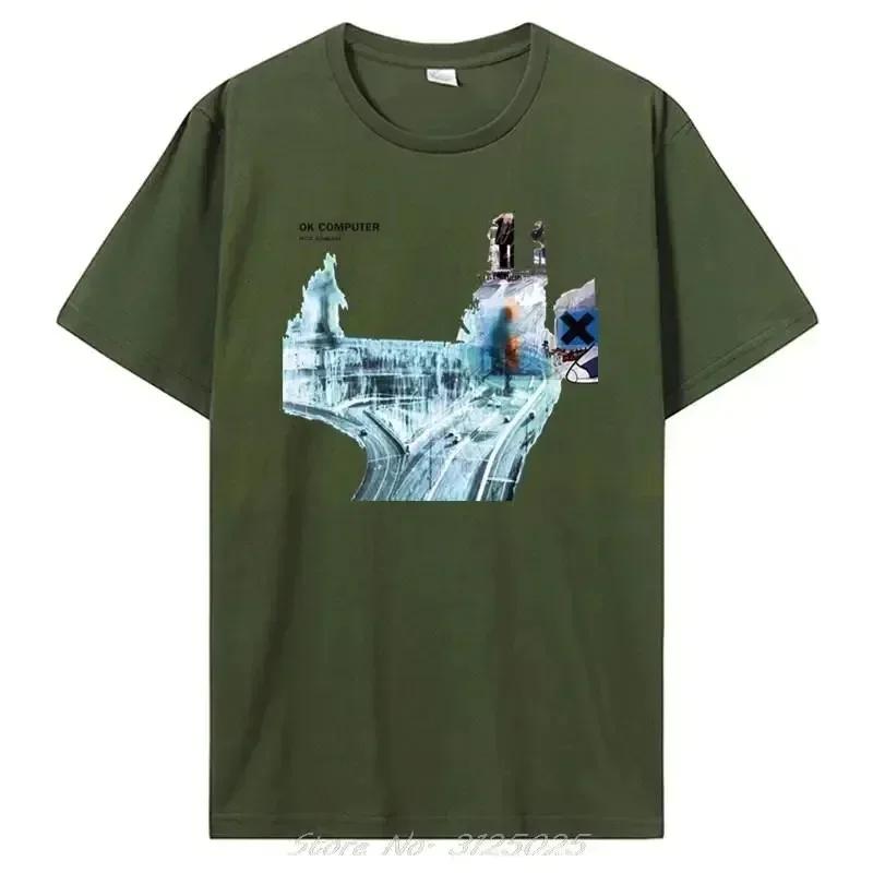 Radiohead Ok Computer T Shirt Cd Lp Vinyl Poster In Rainbows Thom Yorke Kid A Casual Printed Quality New Brand T-shirt