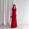 Summer 2025 European & American Women's Waist-Slimming Sleeveless Pleated Evening Dress