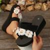 Thick Soled Slippers for Women In Plus Size with Floral Slopes and Casual Outdoor Wear, Beach Sandals