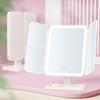 Browgrow Actress Tabletop Mirror with LED Makeup 3 Color Brightness Adjustable Charging Mirror, Mirror, Three-Sided Light, Mirror, Foldable,