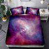 3D Space Planet Bedding Set Romantic Starry Sky Quilt Cover Pillowcase 2/3pcs Men's Teenagers Space Fan Cover Gift
