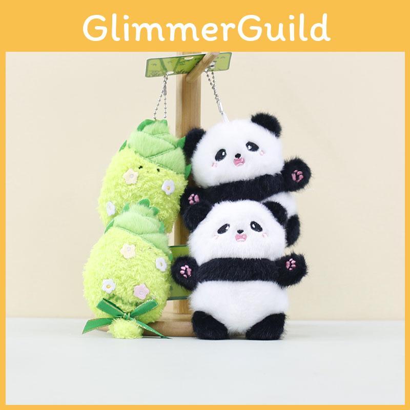 Cartoon Adorable Plush Bamboo Shoot Panda Keychain Cute Gift For Couples And Friends