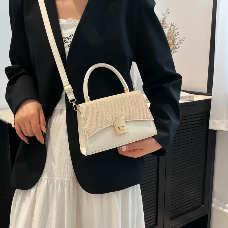 Лето 2025 новый простой ретро дизайн в сочетании цветов модная наплечная сумка кроссбоди портативная женская маленькая квадратная сумка