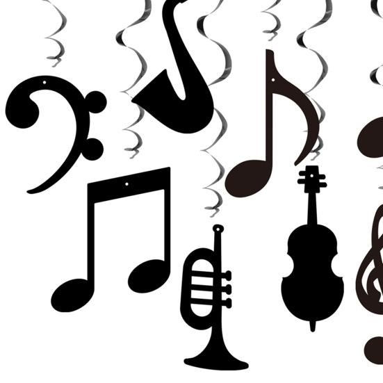 Music Note Hanging Swirls Decorations Musical Foil Whirl Cutout Spiral Ceiling Decoration for Music Theme Party Wedding Baby Shower Birthday Supplies