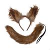 Wolf Ears and Tail Costume Set Hairband Ear Headband for Cosplay Dance Show