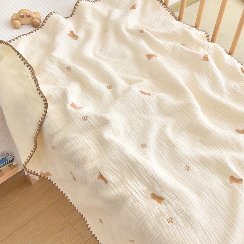 GPPNKC Forest Bear Baby Bubble Gauze Nap Blanket