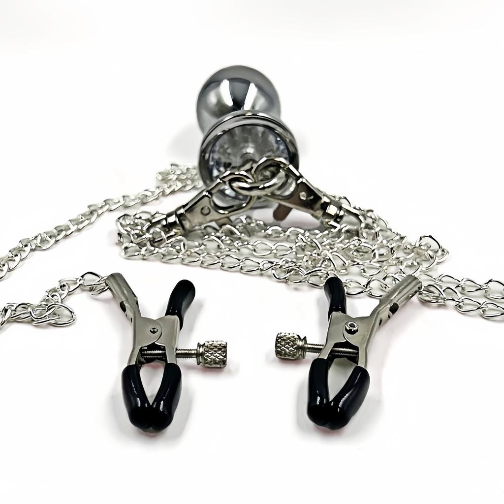 Yemax Anal Nipple Gag SM Removable Bell Sex Toys for Nipple Adult for Nipple Nipple Anal SM Anal Anal Restraint Ball Anal Plug Diameter Plug, Clip,