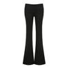 Women Flared Pants Elastic High Waist Solid Color Casual Trousers Basic Style Slim Fit Long Pants
