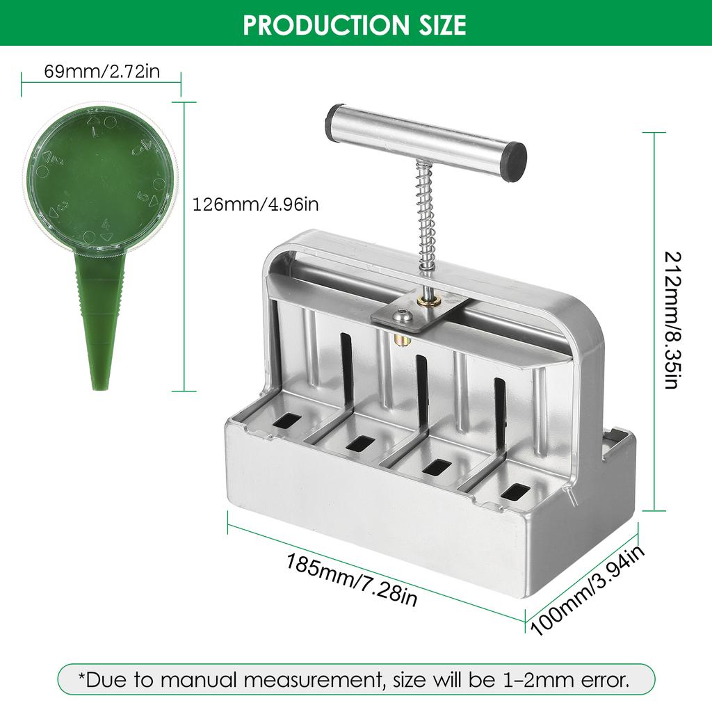 Soil Blocker Soil Block Maker 2 Inch 8 Cell Soil Blocking Tool Kit with 3 Sizes Seed Pins